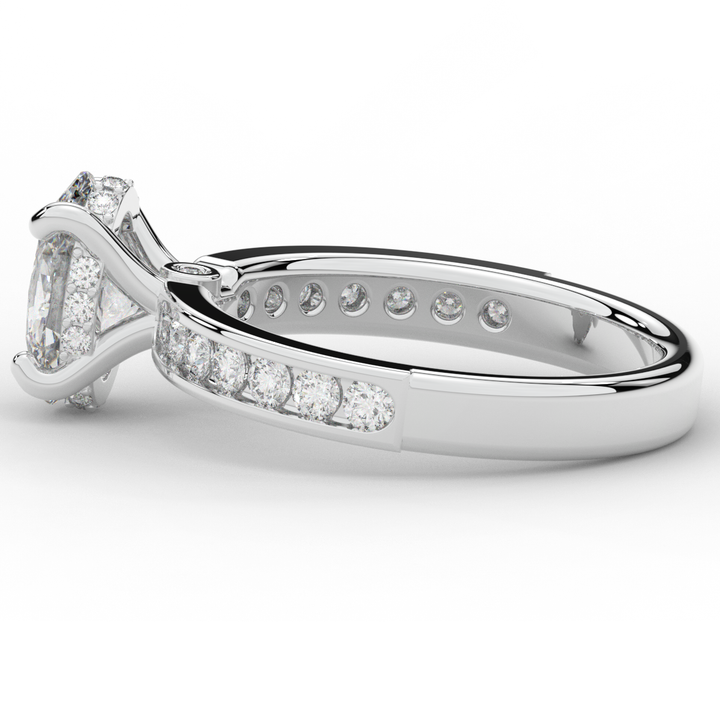 1.95CT.TW OVAL LAB DIAMOND UNDERHALO ENGAGEMENT RING - Nazarelle