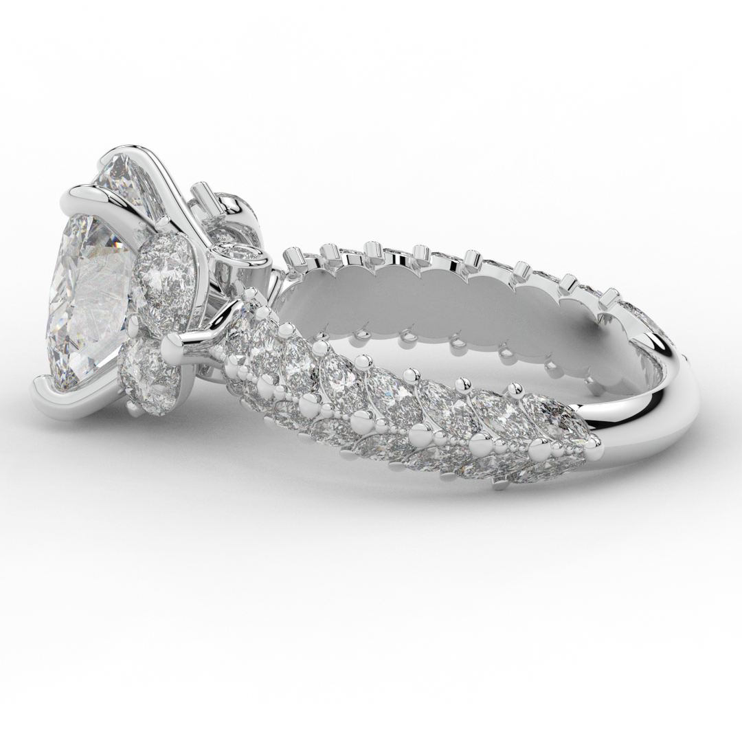 5.25CT.TW OVAL LAB DIAMOND HALO ENGAGEMENT RING - Nazarelle
