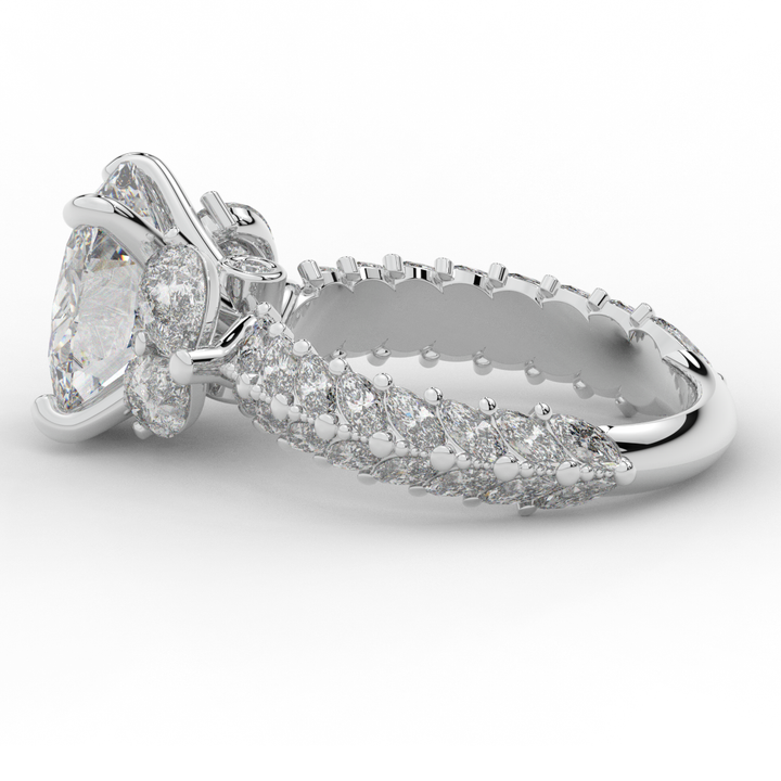 5.25CT.TW OVAL LAB DIAMOND HALO ENGAGEMENT RING - Nazarelle