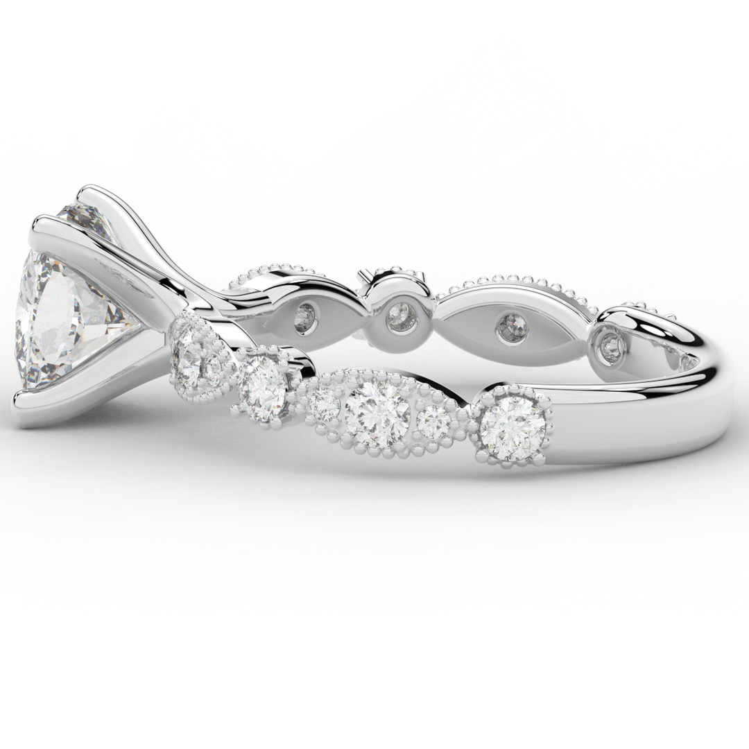 2.50CT.TW CUSHION LAB DIAMOND SOLITAIRE ENGAGEMENT RING - Nazarelle