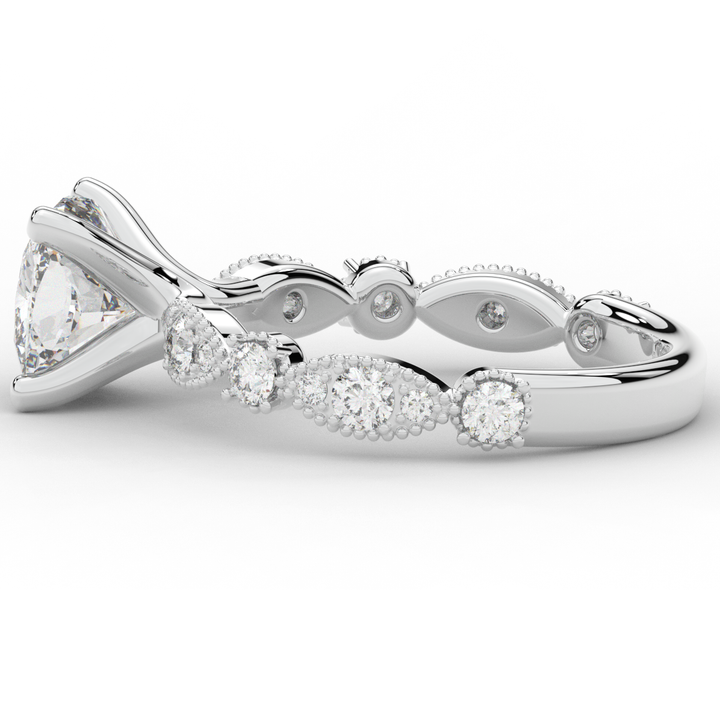 2.50CT.TW CUSHION LAB DIAMOND SOLITAIRE ENGAGEMENT RING - Nazarelle