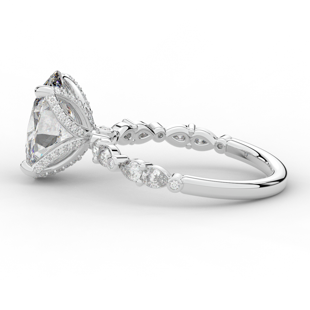 3.60CT.TW OVAL LAB DIAMOND SOLITAIRE ENGAGEMENT RING - Nazarelle