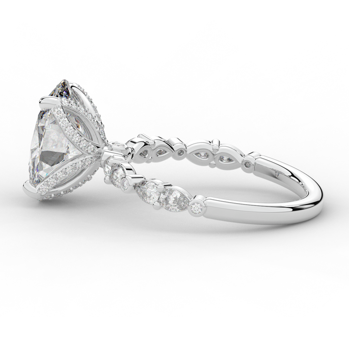 3.60CT.TW OVAL LAB DIAMOND SOLITAIRE ENGAGEMENT RING - Nazarelle