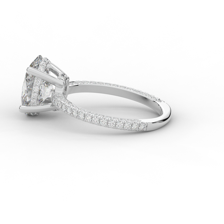 3.15CT.TW OVAL LAB DIAMOND SOLITAIRE ENGAGEMENT RING - Nazarelle