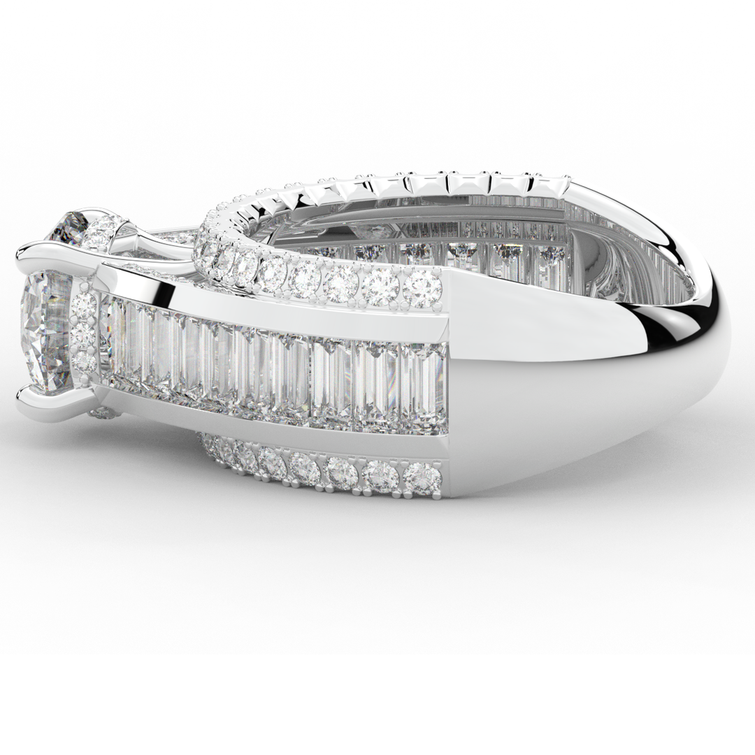 3.15CT.TW ROUND LAB DIAMOND ENGAGEMENT RING - Nazarelle