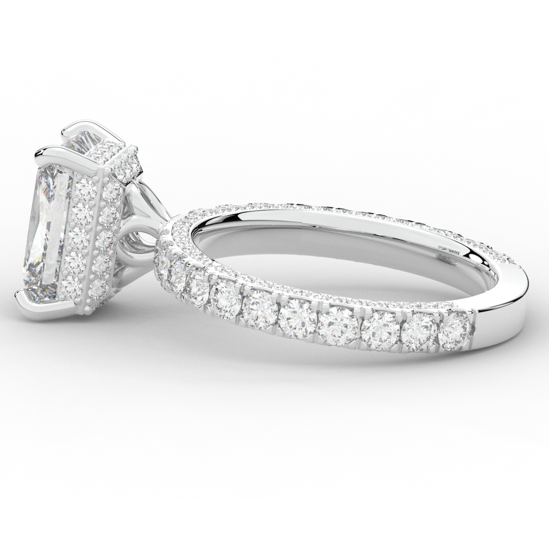 3.00CT.TW RADIANT LAB DIAMOND ENGAGEMENT RING - Nazarelle