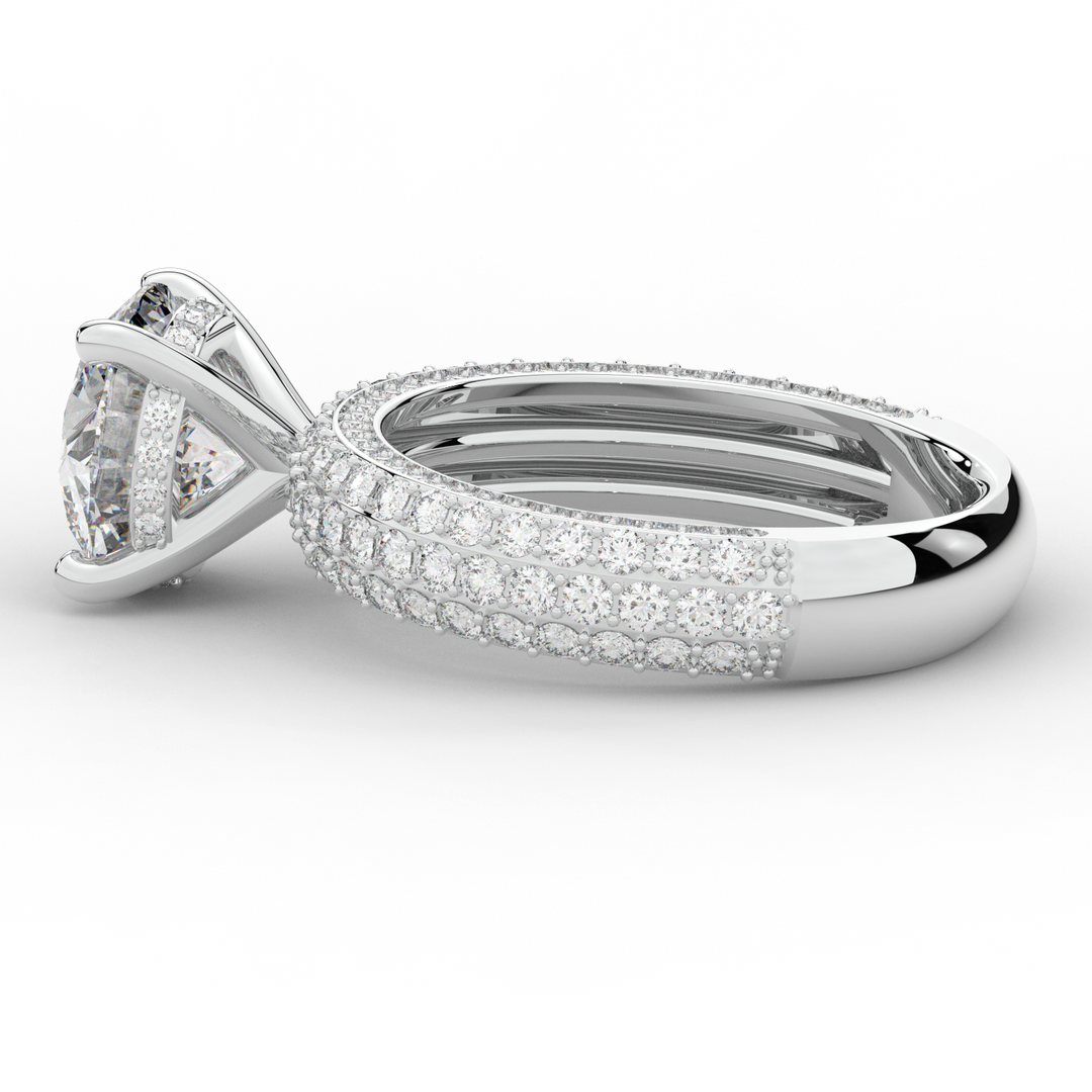 4.80CT.TW ROUND LAB DIAMOND UNDERHALO ENGAGEMENT RING - Nazarelle