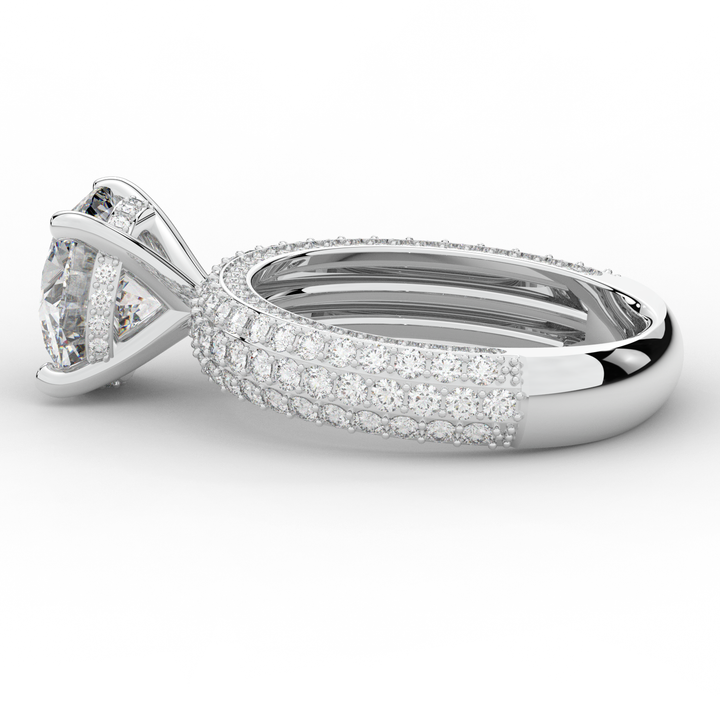 4.80CT.TW ROUND LAB DIAMOND UNDERHALO ENGAGEMENT RING - Nazarelle