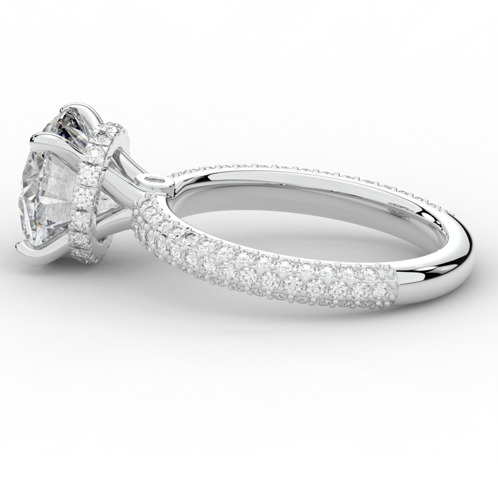 3.60CT.TW ROUND LAB DIAMOND SOLITAIRE ENGAGEMENT RING - Nazarelle