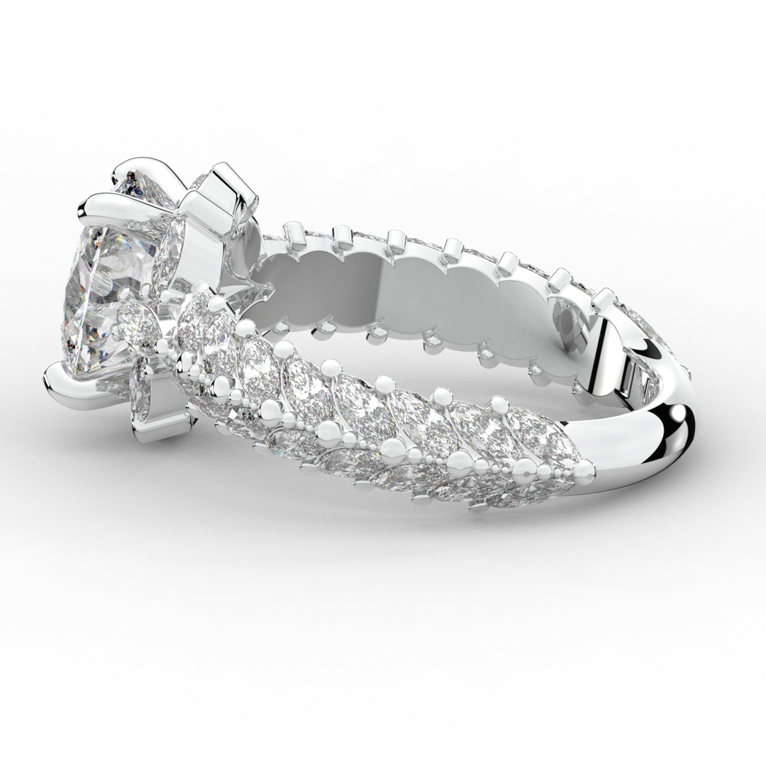 3.10CT.TW OVAL LAB DIAMOND HALO ENGAGEMENT RING - Nazarelle