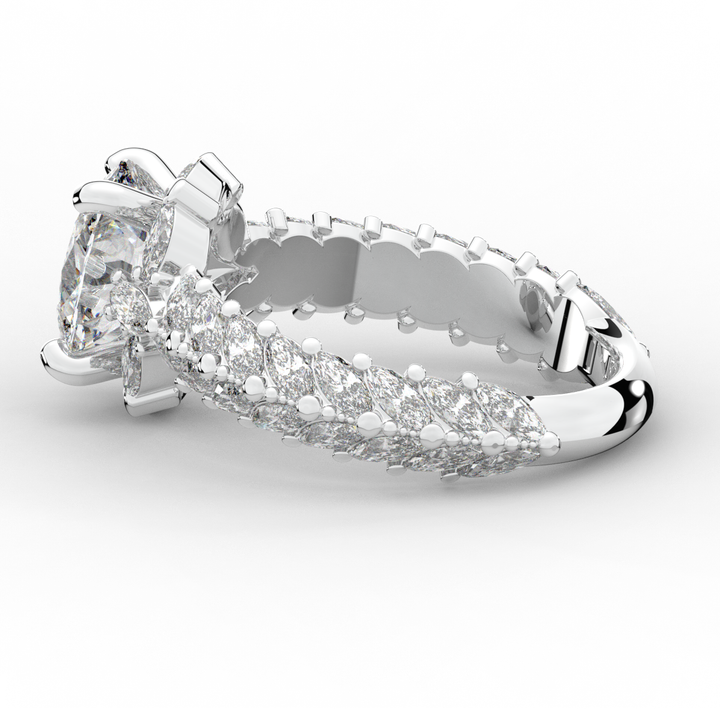 3.10CT.TW OVAL LAB DIAMOND HALO ENGAGEMENT RING - Nazarelle