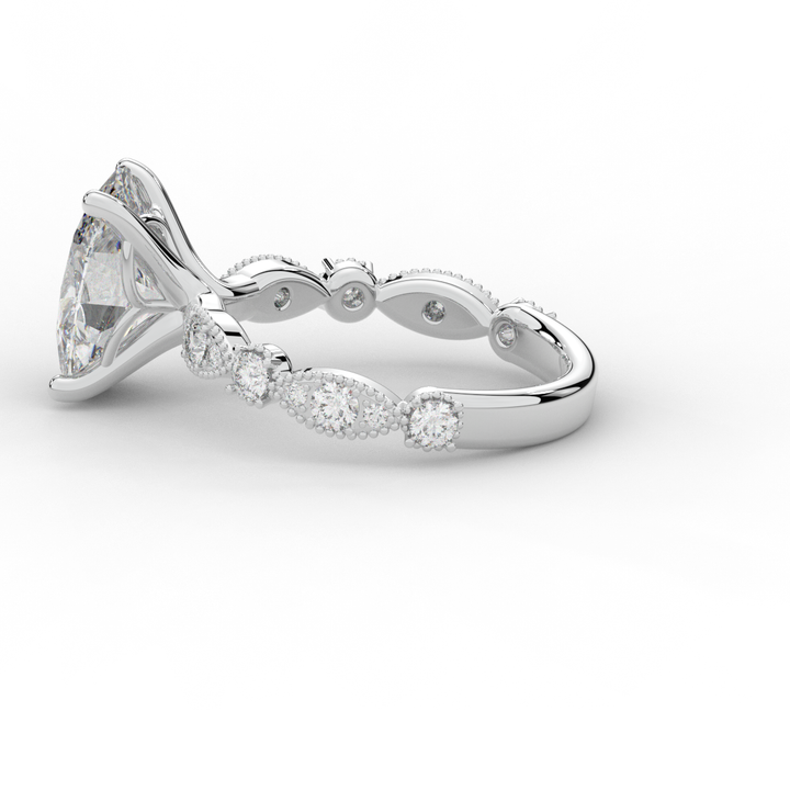 3.50CT.TW OVAL LAB DIAMOND SOLITAIRE ENGAGEMENT RING - Nazarelle