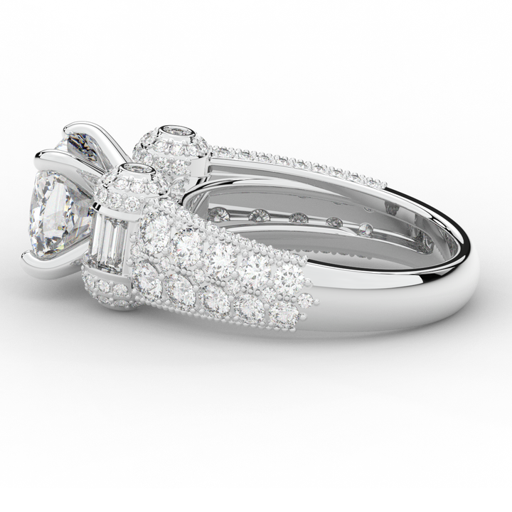4.75CT.TW CUSHION LAB DIAMOND ENGAGEMENT RING - Nazarelle