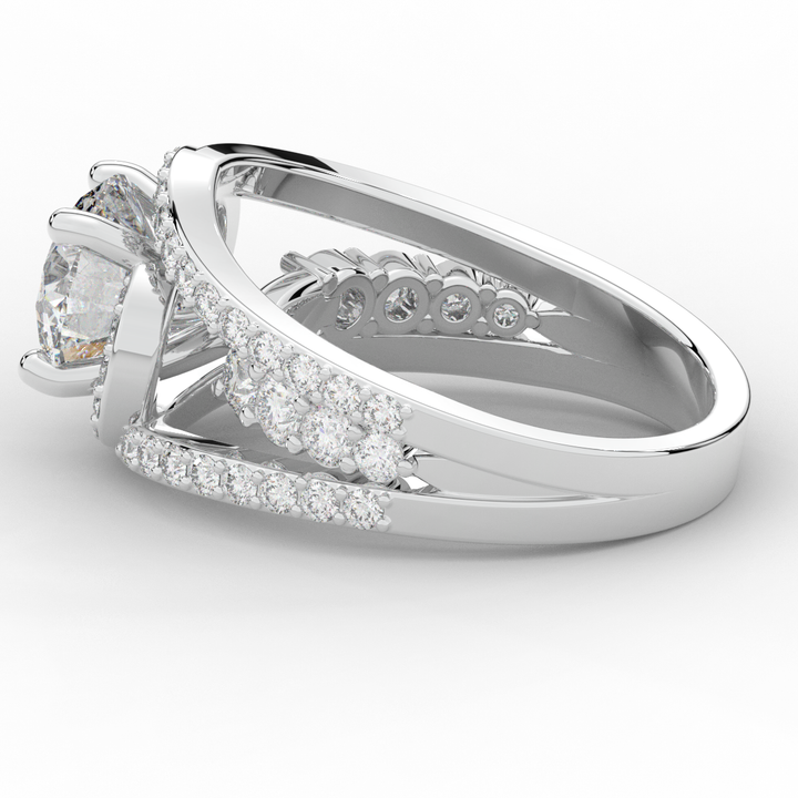 3.30CT.TW ROUND LAB DIAMOND ENGAGEMENT RING - Nazarelle