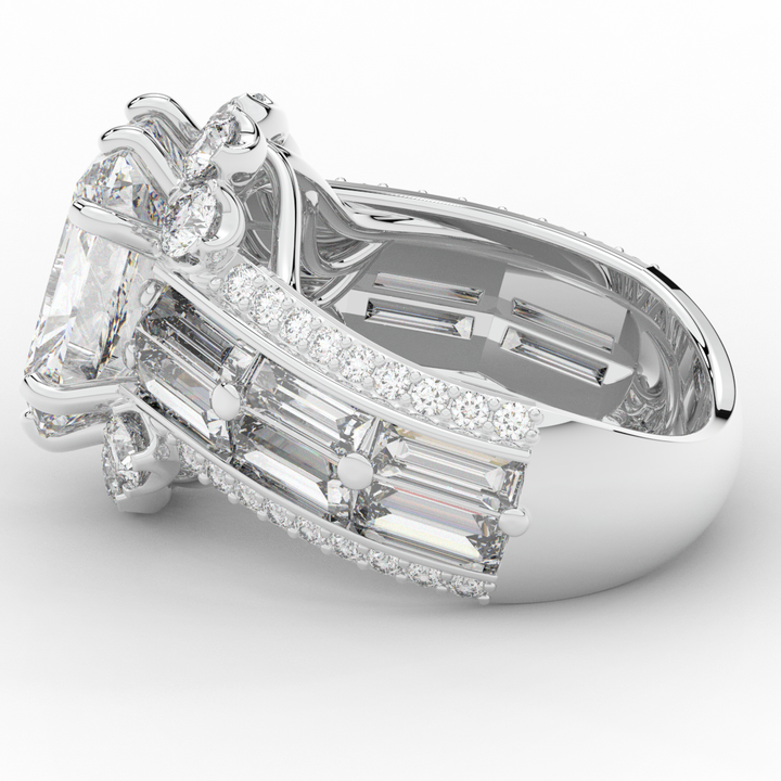 8.25CT.TW RADIANT LAB DIAMOND HALO ENGAGEMENT RING - Nazarelle