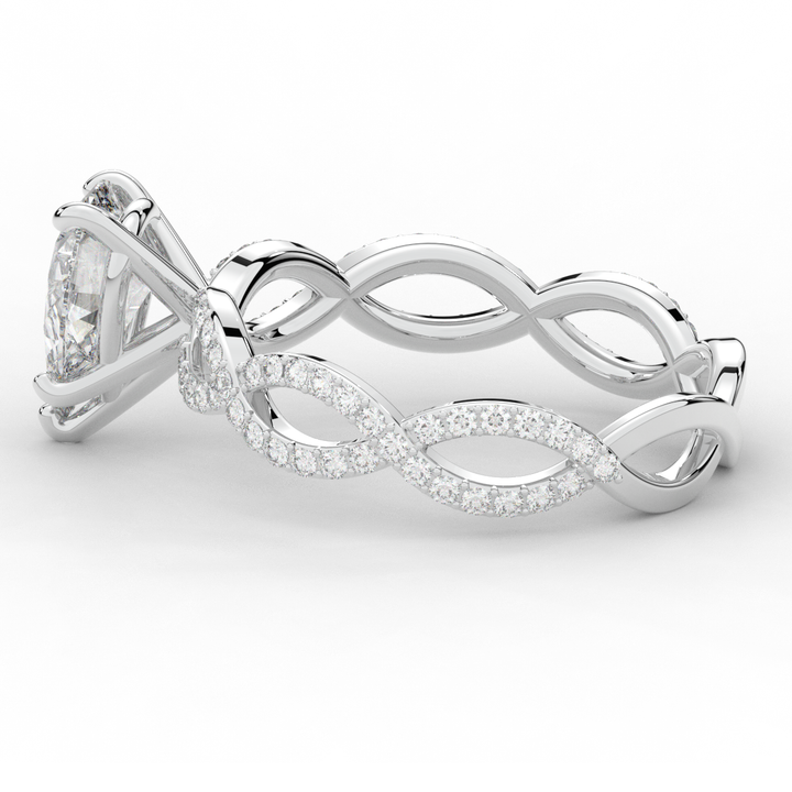 1.30CT.TW PEAR LAB DIAMOND TWIST BAND ENGAGEMENT RING - Nazarelle