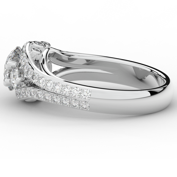 1.90CT.TW ROUND LAB DIAMOND THREE STONE ENGAGEMENT RING - Nazarelle