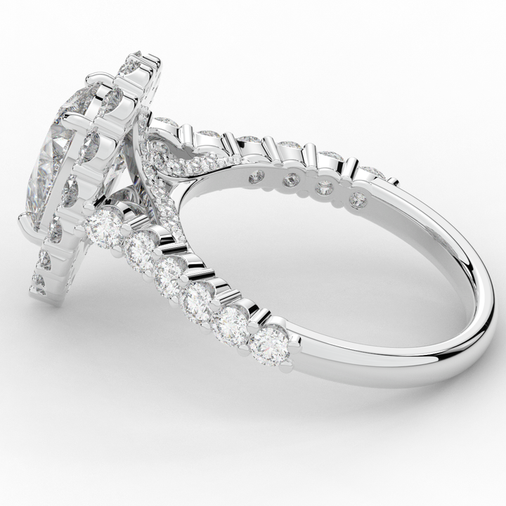 3.10CT.TW PEAR LAB DIAMOND HALO ENGAGEMENT RING - Nazarelle