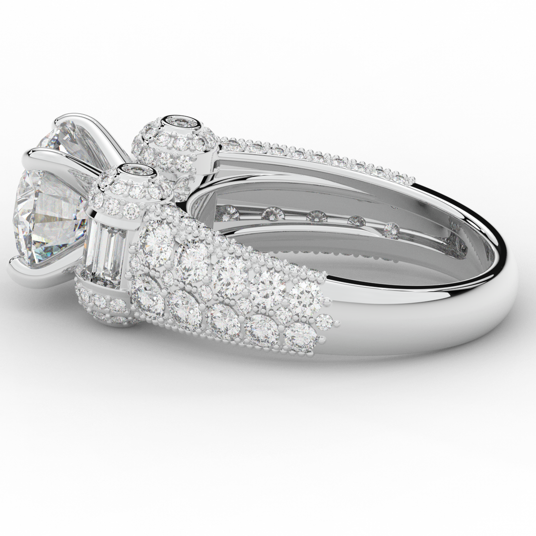 4.75CT.TW ROUND LAB DIAMOND ENGAGEMENT RING - Nazarelle