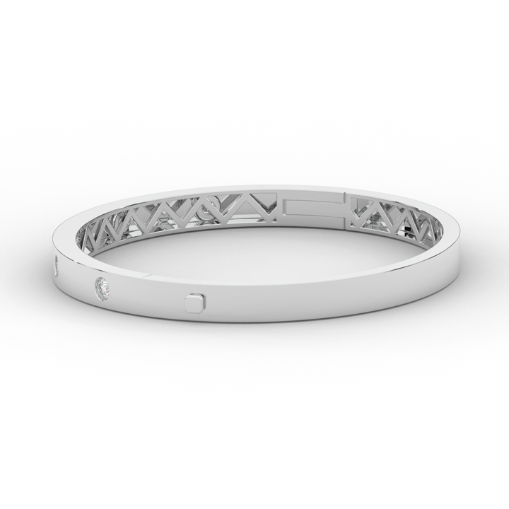 0.50CT.TW ROUND LAB DIAMOND BEZEL SET BANGLE - Nazarelle