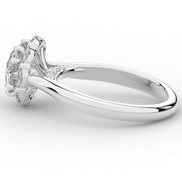 2.40CT.TW ROUND LAB DIAMOND HALO ENGAGEMENT RING - Nazarelle