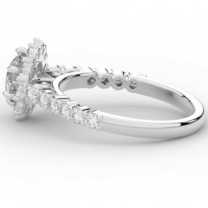 1.60CT.TW ROUND LAB DIAMOND HALO ENGAGEMENT RING - Nazarelle
