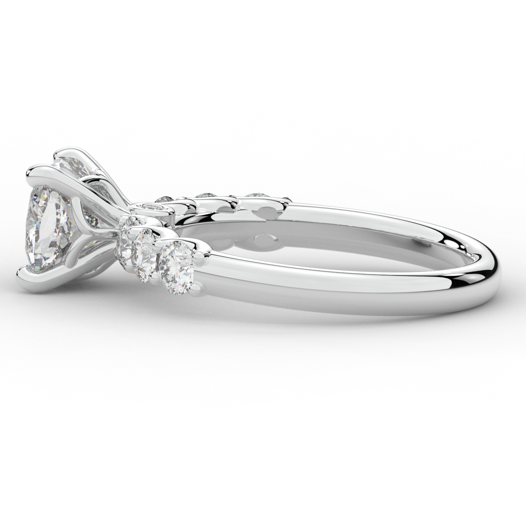 2.60CT.TW CUSHION LAB DIAMOND SOLITAIRE ENGAGEMENT RING - Nazarelle