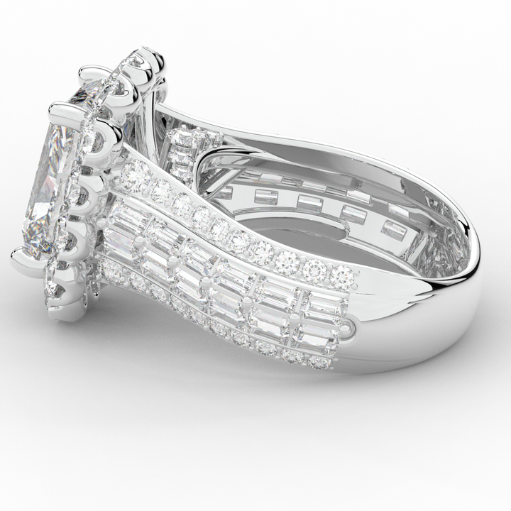 8.00CT.TW RADIANT LAB DIAMOND HALO ENGAGEMENT RING - Nazarelle