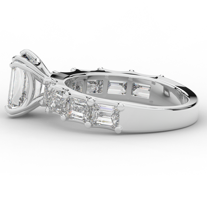 3.75CT.TW EMERALD CUT LAB DIAMOND SOLITAIRE ENGAGEMENT RING