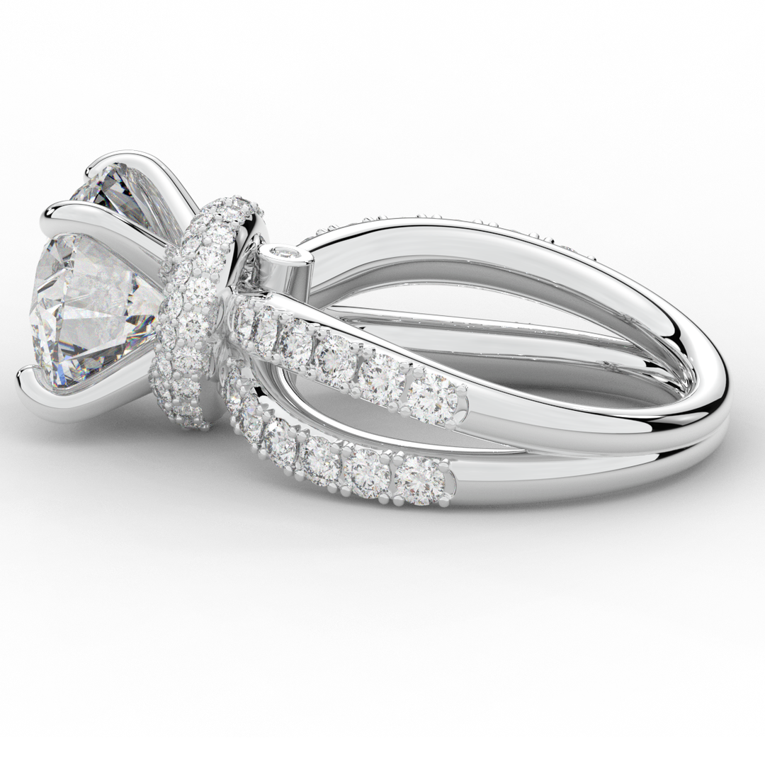 6.25CT.TW ROUND LAB DIAMOND ENGAGEMENT RING - Nazarelle