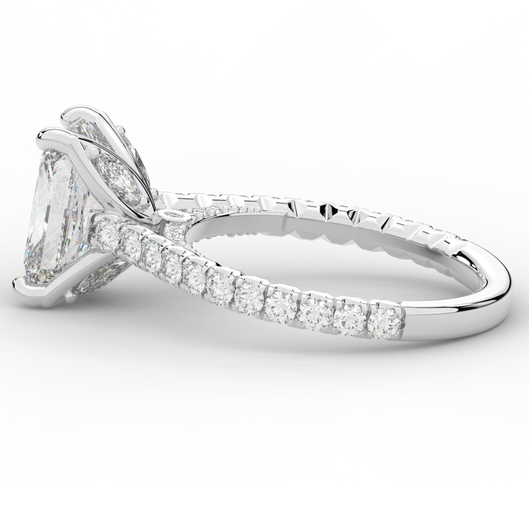 2.70CT.TW RADIANT LAB DIAMOND SOLITAIRE ENGAGEMENT RING - Nazarelle