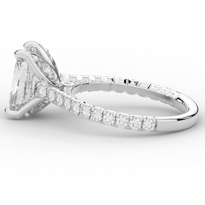 2.70CT.TW RADIANT LAB DIAMOND SOLITAIRE ENGAGEMENT RING - Nazarelle