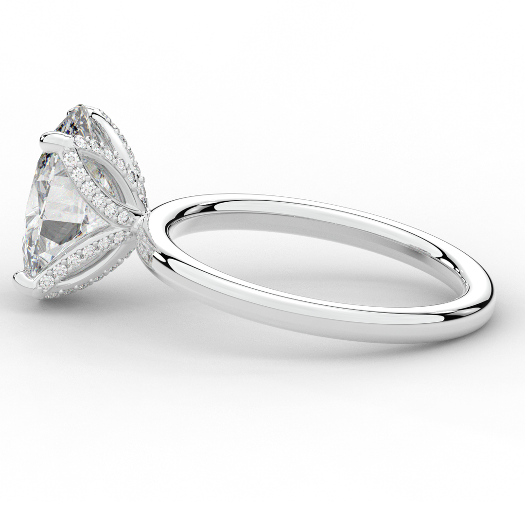 3.10CT.TW OVAL LAB DIAMOND ENGAGEMENT RING - Nazarelle