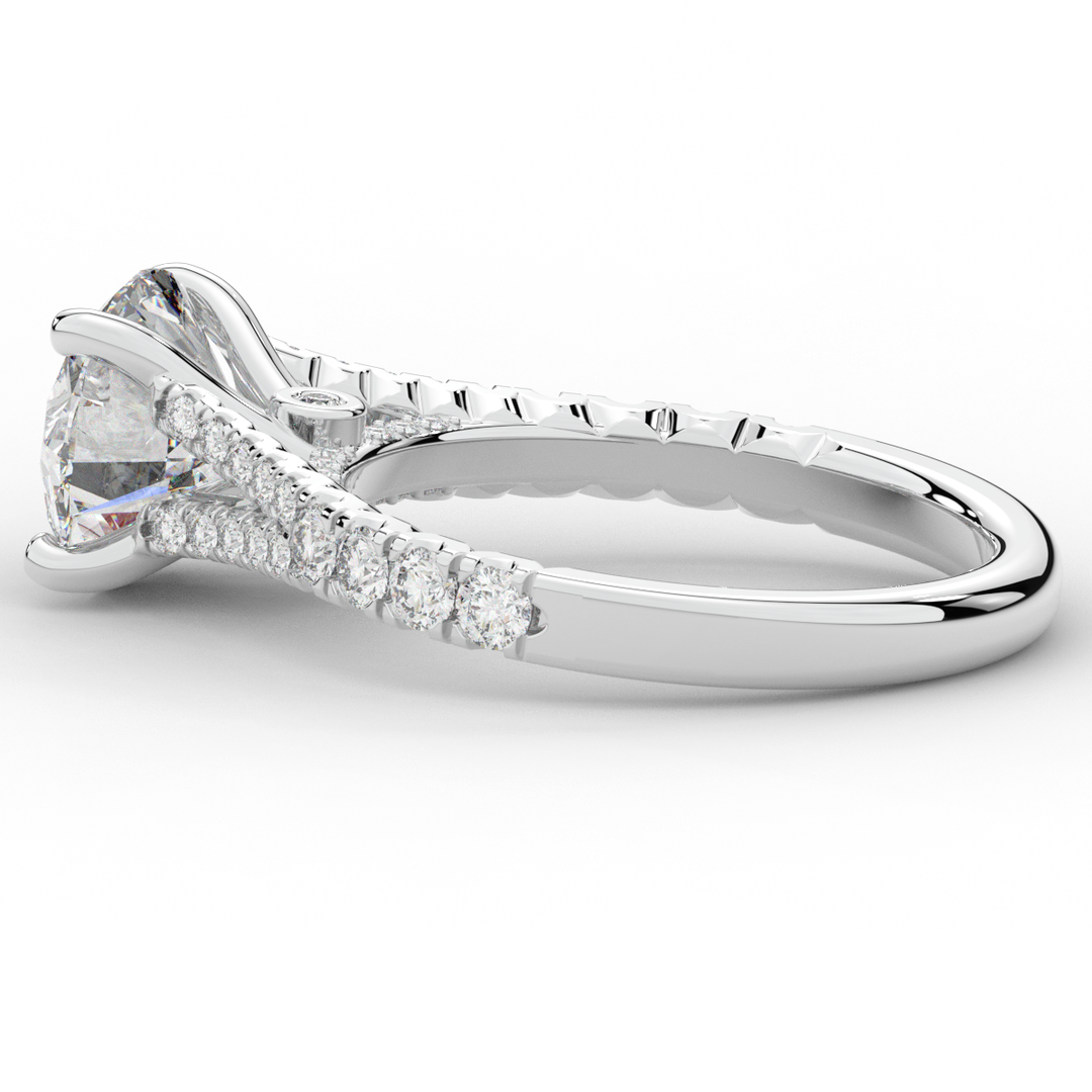 2.45CT.TW ROUND LAB DIAMOND ENGAGEMENT RING - Nazarelle