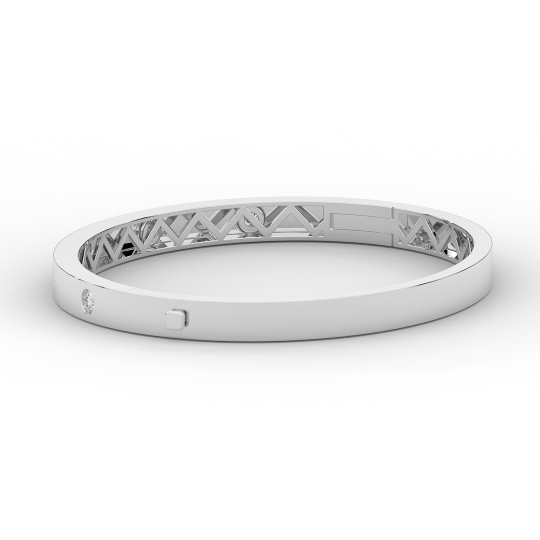 0.50CT.TW ROUND LAB DIAMOND BEZEL SET BANGLE - Nazarelle