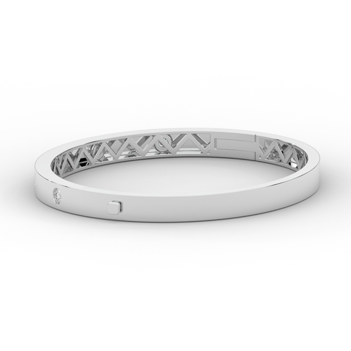 0.50CT.TW ROUND LAB DIAMOND BEZEL SET BANGLE - Nazarelle