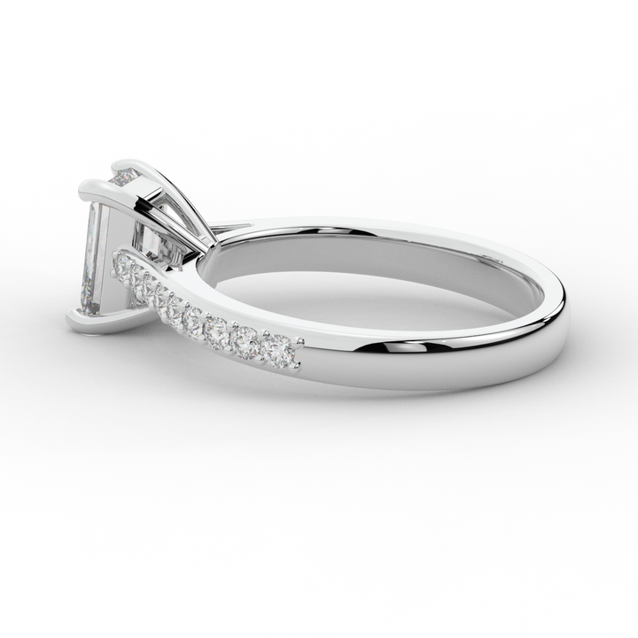1.25CT.TW EMERALD CUT LAB DIAMOND SOLITAIRE ENGAGEMENT RING - Nazarelle