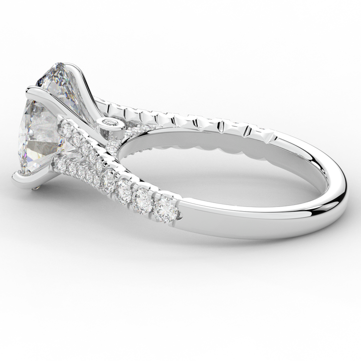 3.45CT.TW OVAL LAB DIAMOND ENGAGEMENT RING - Nazarelle