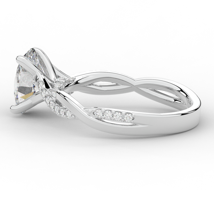 1.70CT.TW OVAL LAB DIAMOND TWIST BAND ENGAGEMENT RING - Nazarelle