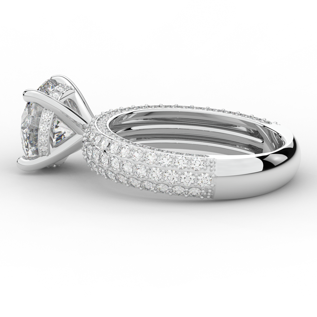 4.80CT.TW ROUND LAB DIAMOND UNDERHALO ENGAGEMENT RING - Nazarelle