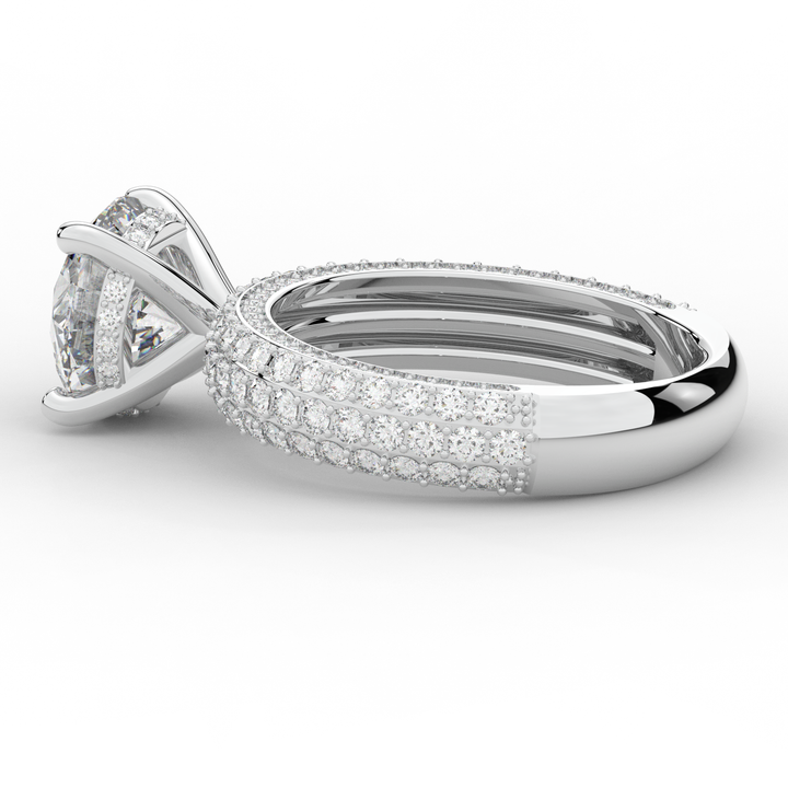 4.80CT.TW ROUND LAB DIAMOND UNDERHALO ENGAGEMENT RING - Nazarelle