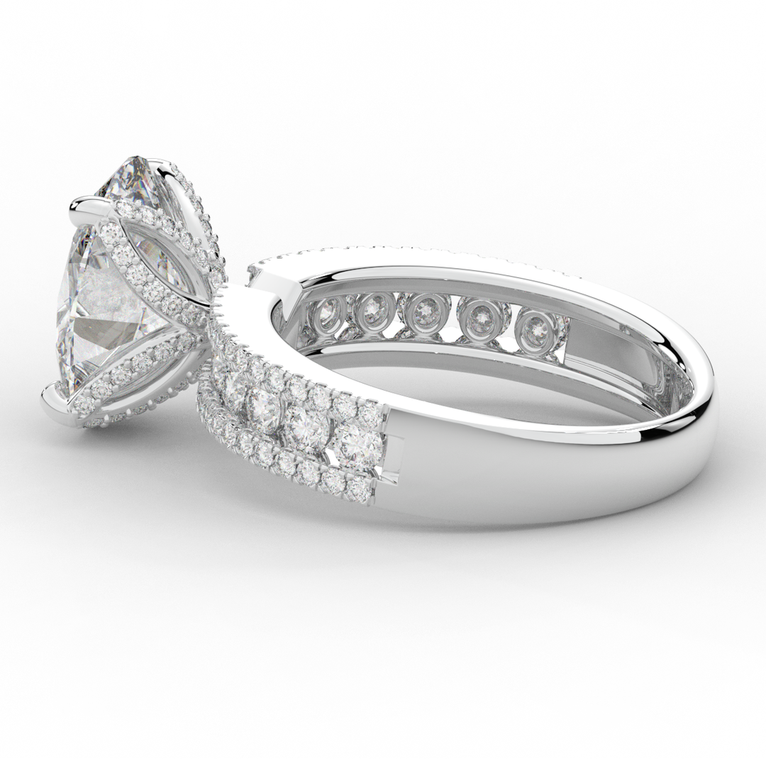 3.95CT.TW OVAL LAB DIAMOND SOLITAIRE ENGAGEMENT RING - Nazarelle