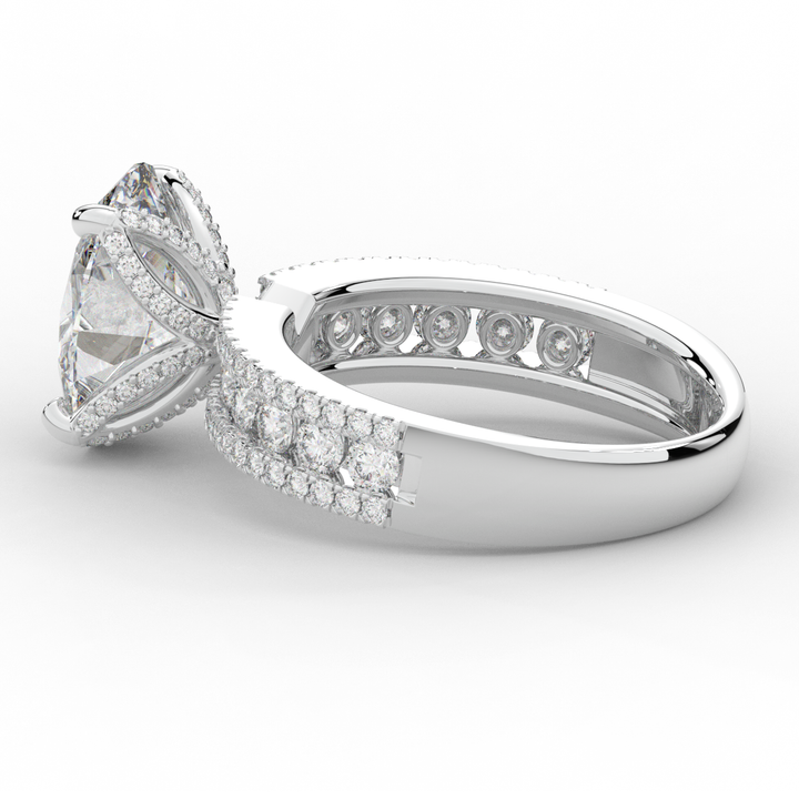 3.95CT.TW OVAL LAB DIAMOND SOLITAIRE ENGAGEMENT RING - Nazarelle