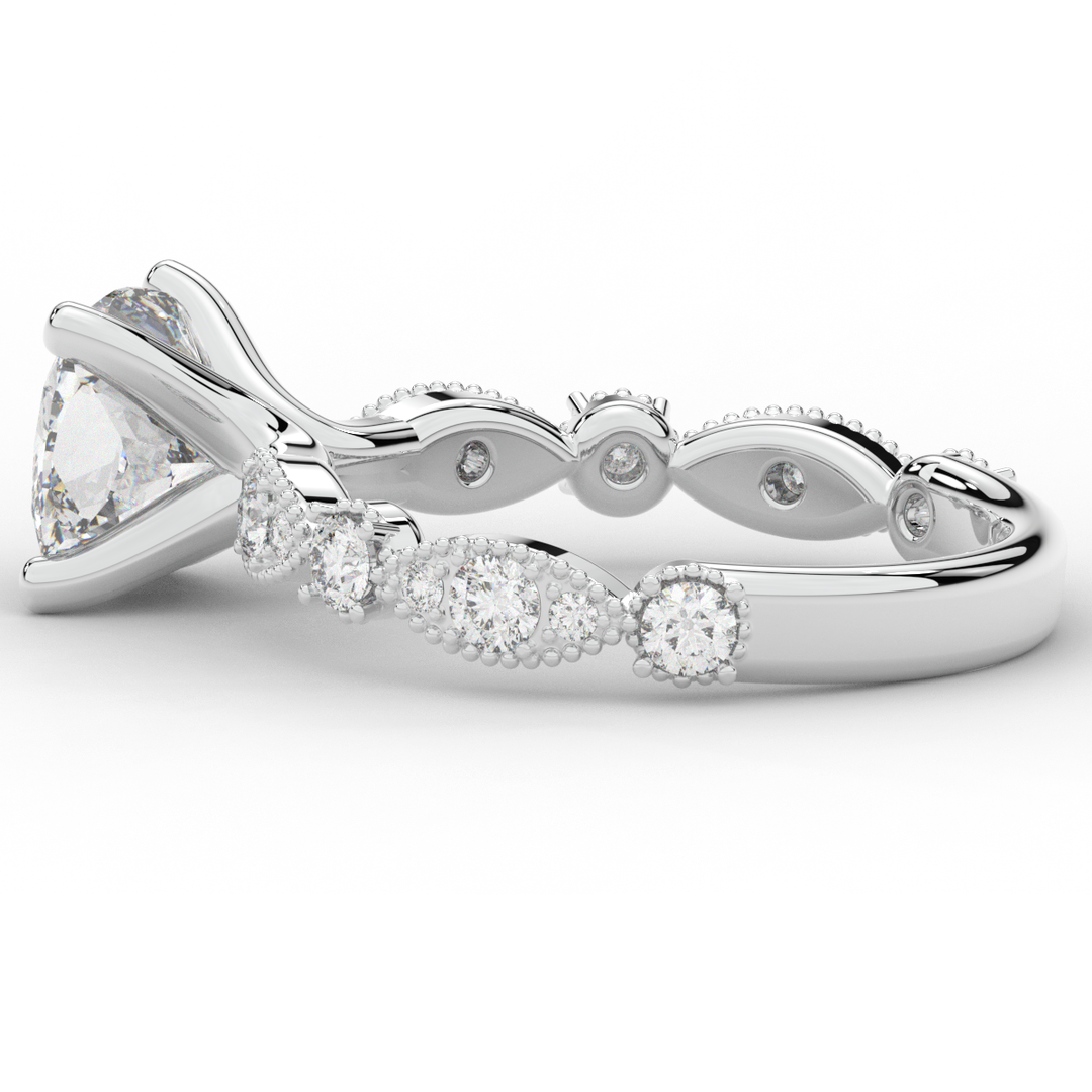 2.50CT.TW CUSHION LAB DIAMOND SOLITAIRE ENGAGEMENT RING - Nazarelle