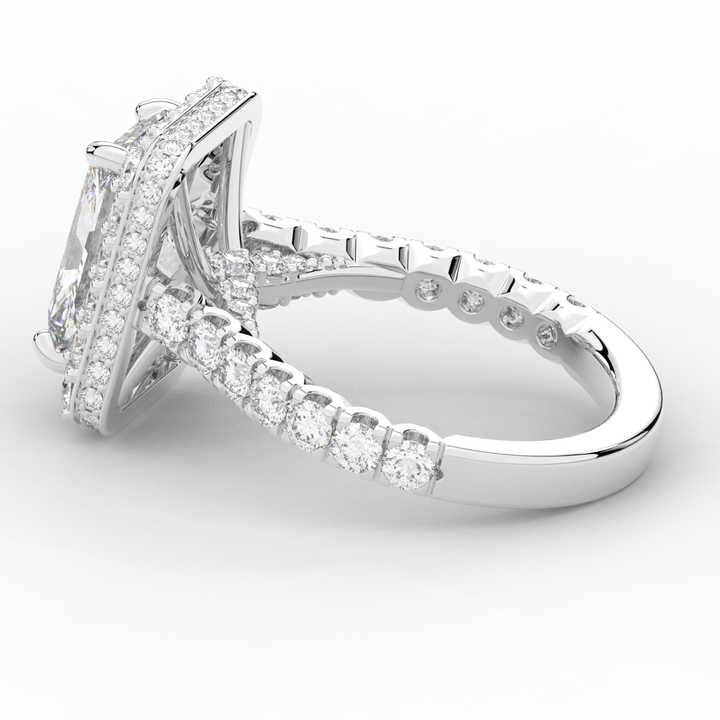 4.50CT.TW RADIANT LAB DIAMOND HALO ENGAGEMENT RING - Nazarelle