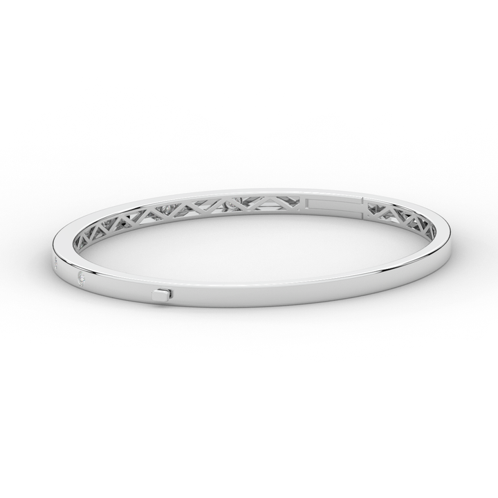 0.15CT.TW ROUND LAB BEZEL SET DIAMOND BANGLE - Nazarelle
