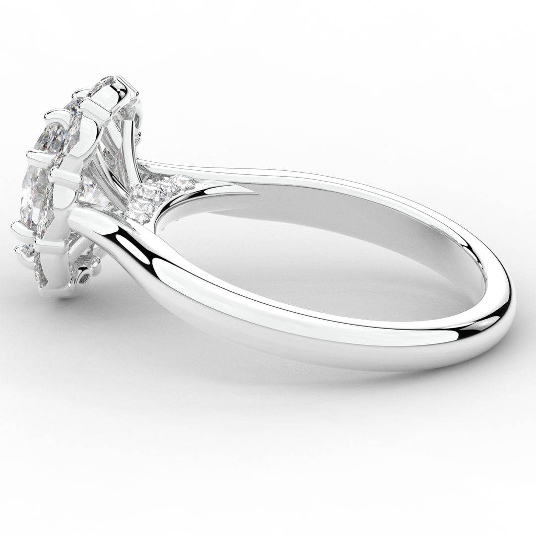 1.90CT.TW OVAL LAB DIAMOND HALO ENGAGEMENT RING - Nazarelle