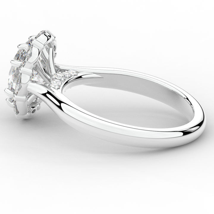 1.90CT.TW OVAL LAB DIAMOND HALO ENGAGEMENT RING - Nazarelle