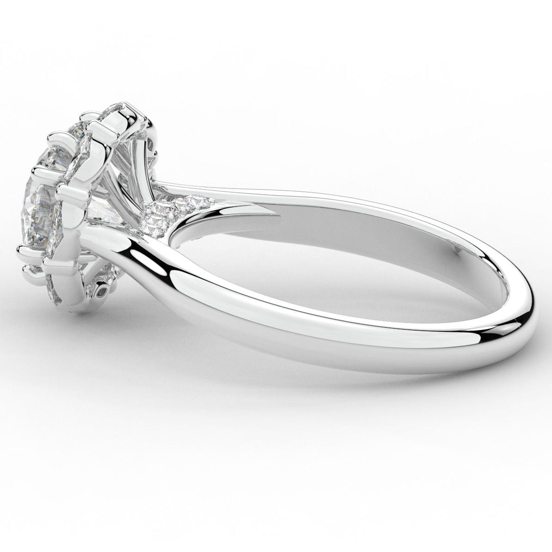 2.40CT.TW ROUND LAB DIAMOND HALO ENGAGEMENT RING - Nazarelle