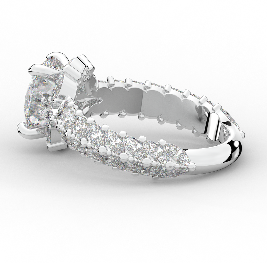 3.10CT.TW OVAL LAB DIAMOND HALO ENGAGEMENT RING - Nazarelle